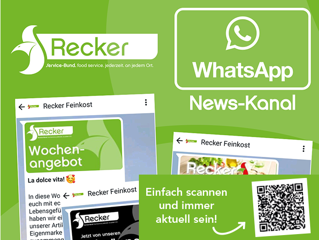 Recker Feinkost - What'sApp-News-Kanal